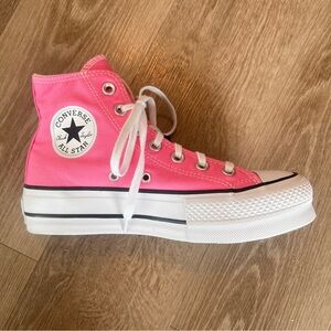 Converse Chuck Taylor All Star Lift Platform Pink High Top Sneakers, Women’s 6.5